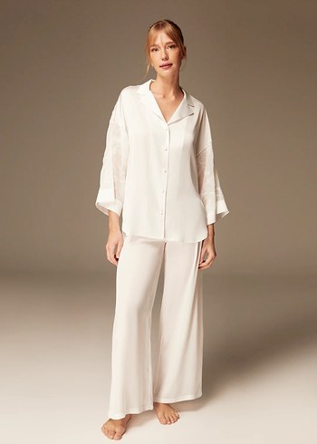 bonjour Madame. 6 parça Beyaz Uzun Bol Kesim Kadın çeyiz seti - Görsel 7