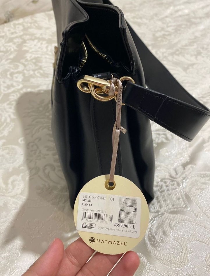 Siyah Deri Modern Klasik Kadın Çanta - Görsel 3