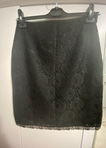 Dantel Detaylı Siyah Midi Hamile Eteği - Görsel 7