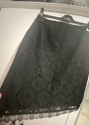 Dantel Detaylı Siyah Midi Hamile Eteği - Görsel 8