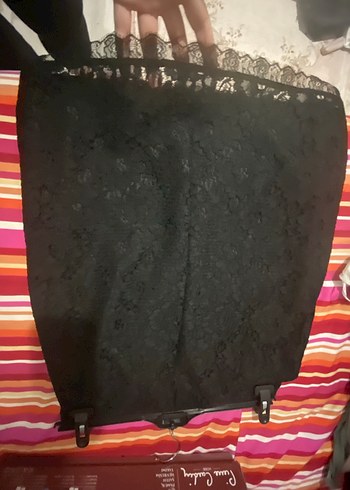 Dantel Detaylı Siyah Midi Hamile Eteği - Görsel 5