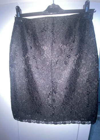 Dantel Detaylı Siyah Midi Hamile Eteği - Görsel 6