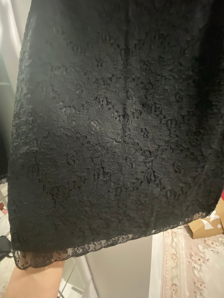 Dantel Detaylı Siyah Midi Hamile Eteği - Görsel 3