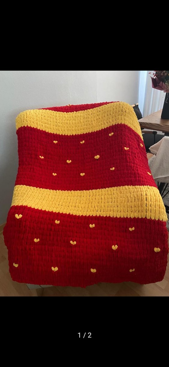 Kırmızı ve Sarı tv Battaniye - Görsel 2