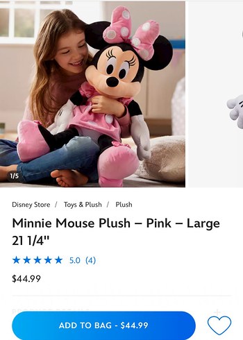 Walt Disney World Pembe Minnie Mouse Peluş Oyuncak