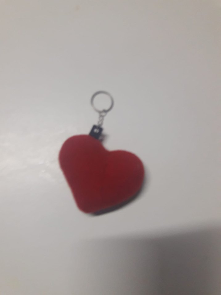 Kırmızı Kalp Fermuarlı Anahtarlık - Görsel 2
