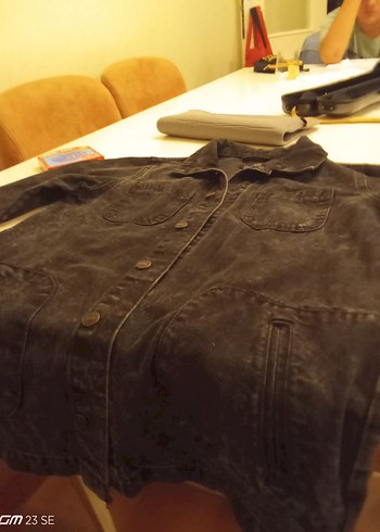 m Beden erkek çocuğu. Denim Ceket kot yaslamış siyah renk