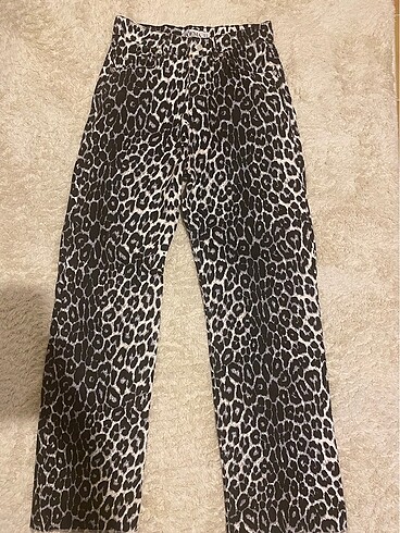 s Beden çeşitli Renk Leopar desenli straight jean