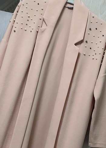 İnci Detaylı pembe çeket - Görsel 3