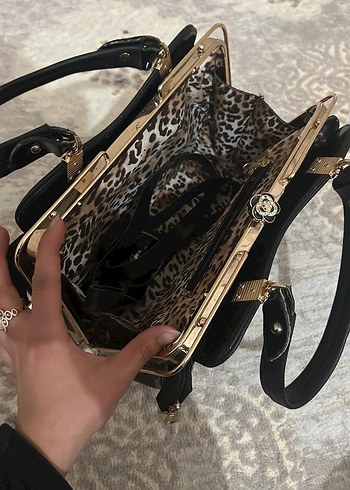 Klasik Şıklıkta Siyah Deri Kadın Çanta - Görsel 2