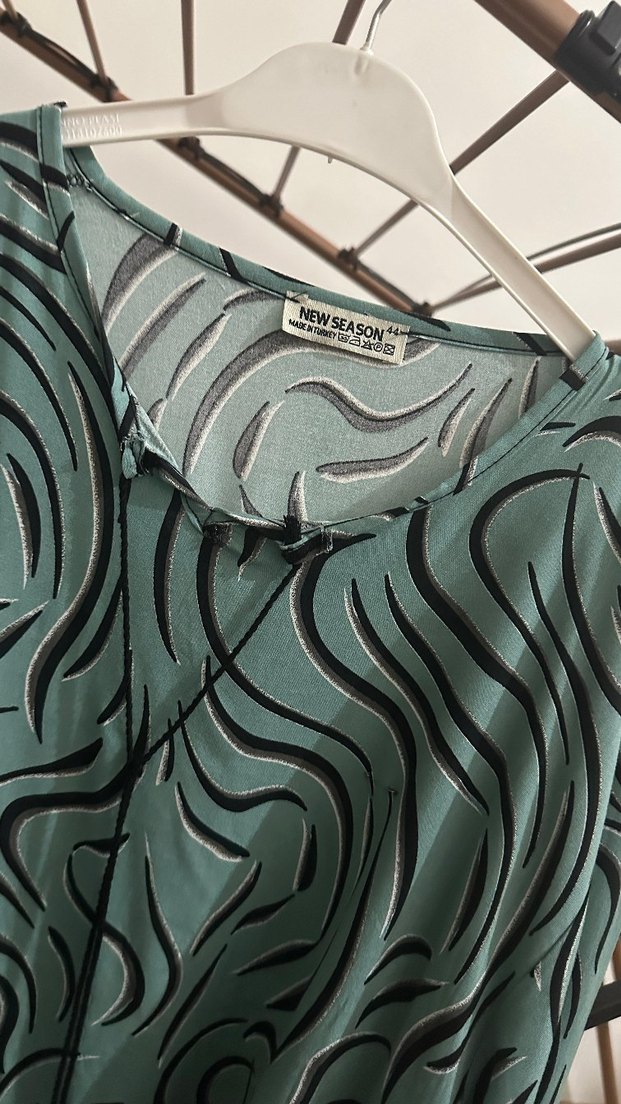 Salaş Kesim Uzun Kollu Zebra Desenli gömlek - Görsel 2