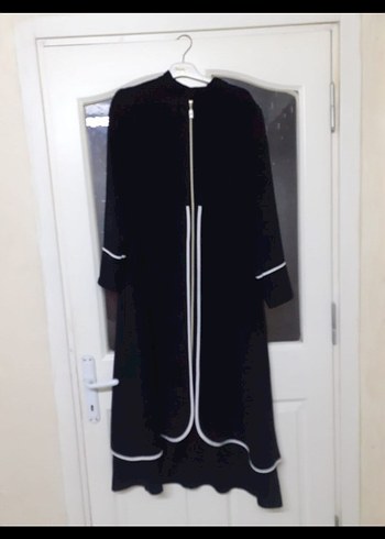 Uzun Siyah Fermuarlı Kadın kab - Görsel 3