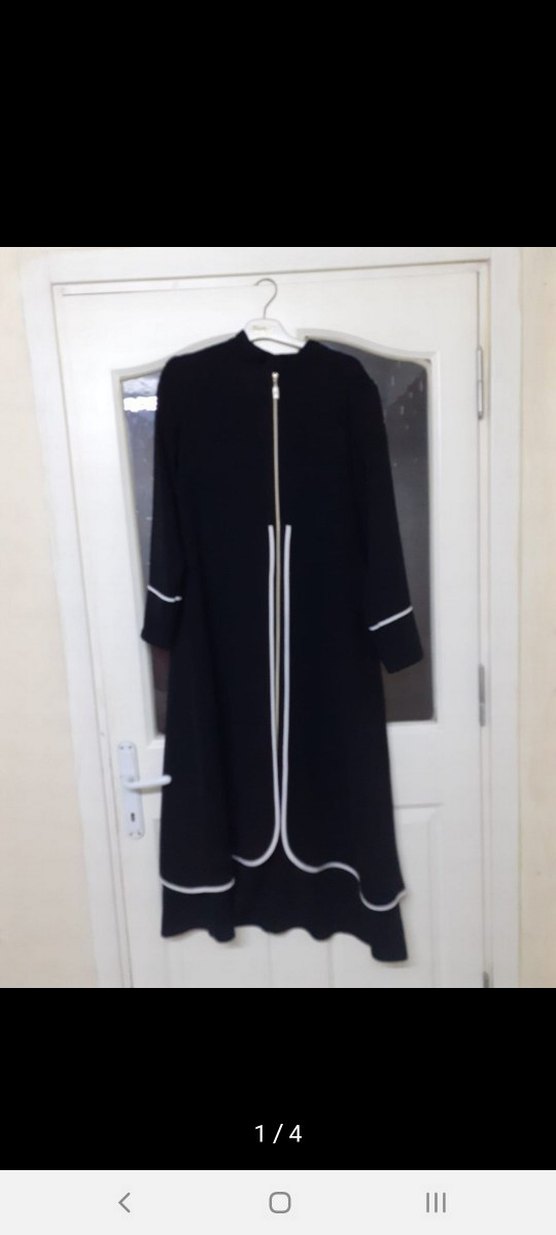 Uzun Siyah Fermuarlı Kadın kab - Görsel 3