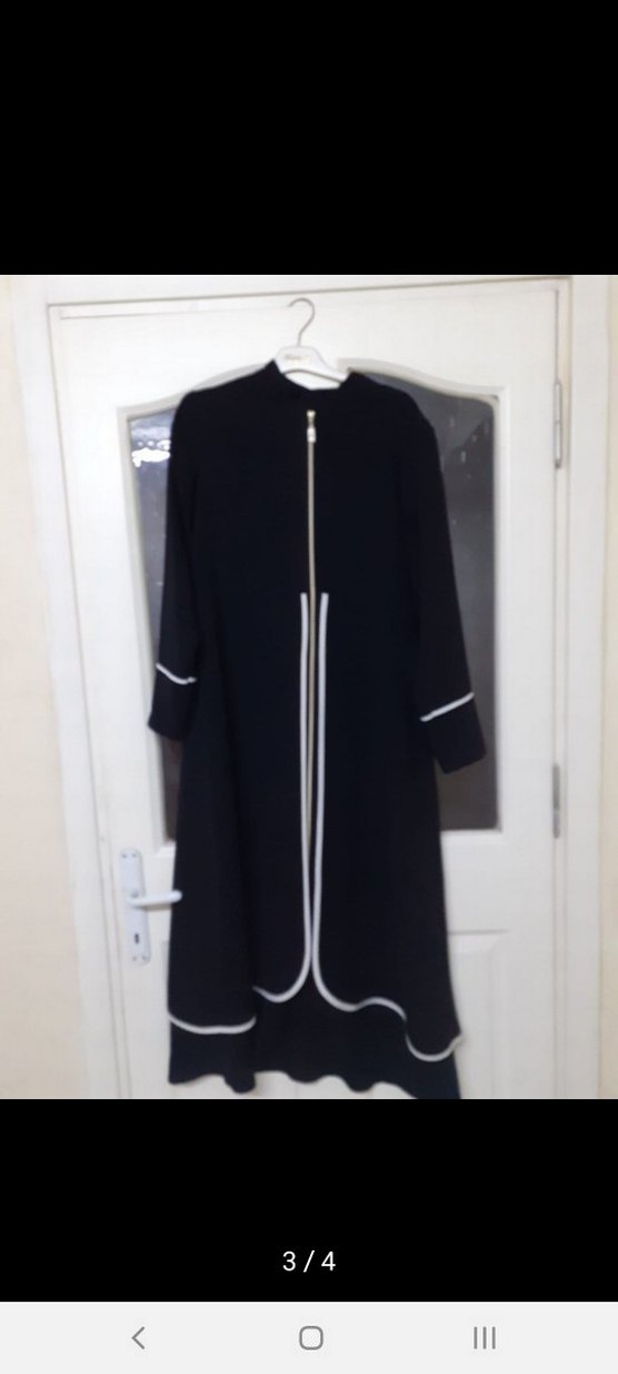 Uzun Siyah Fermuarlı Kadın kab - Görsel 2