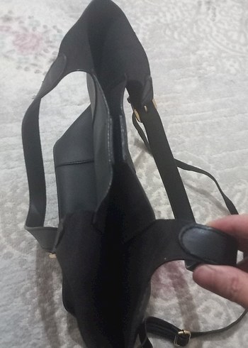 Siyah Deri Kadın Omuz Çantası - Görsel 4