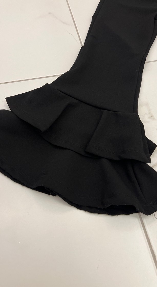 Kız Çocuk Siyah Volanlı Goth Tayt - Görsel 2