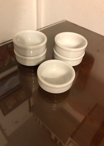 Beyaz Seramik Mini Kaplar Seti