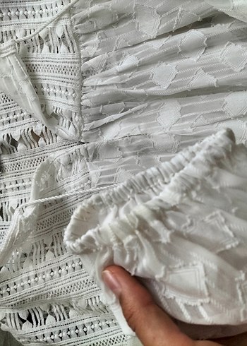 Dantel Detaylı Bohem Uzun Kollu Kadın plaj elbisesi - Görsel 10