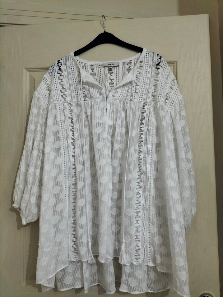 Dantel Detaylı Bohem Uzun Kollu Kadın plaj elbisesi - Görsel 3