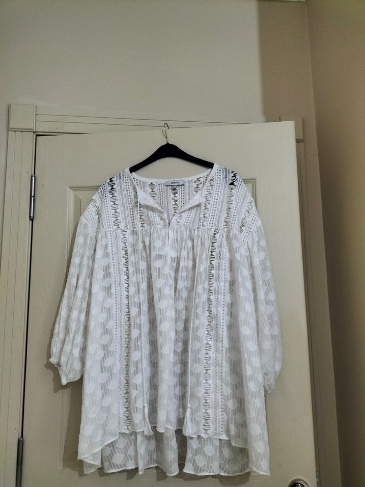 Dantel Detaylı Bohem Uzun Kollu Kadın plaj elbisesi - Görsel 2