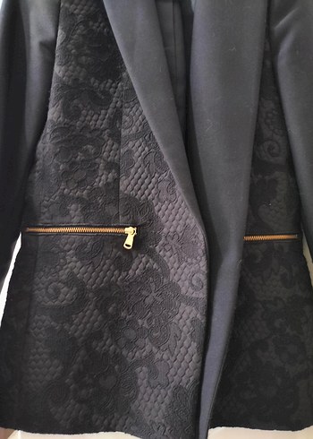 İPEKYOL İşlemeli Siyah Kadın Blazer Ceket - Görsel 4