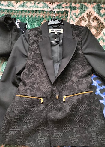 İPEKYOL İşlemeli Siyah Kadın Blazer Ceket - Görsel 8