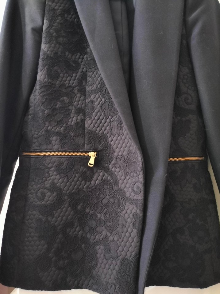 İPEKYOL İşlemeli Siyah Kadın Blazer Ceket - Görsel 4