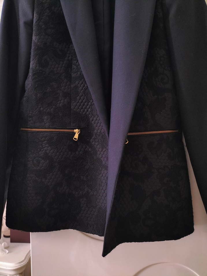 İPEKYOL İşlemeli Siyah Kadın Blazer Ceket - Görsel 5