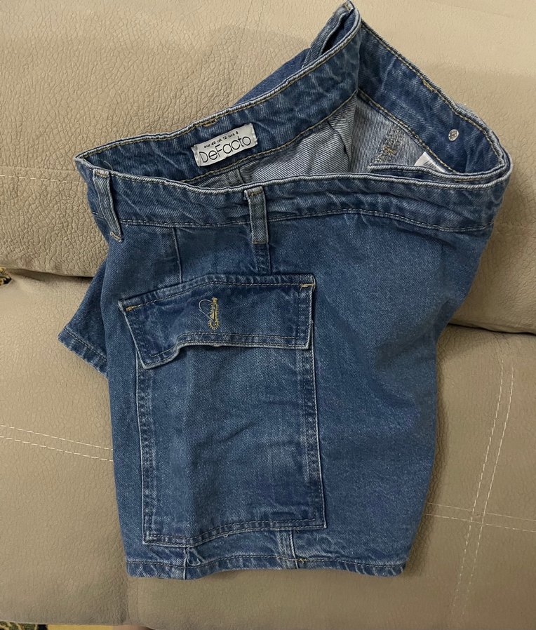 Kot Şort Etek - Görsel 3