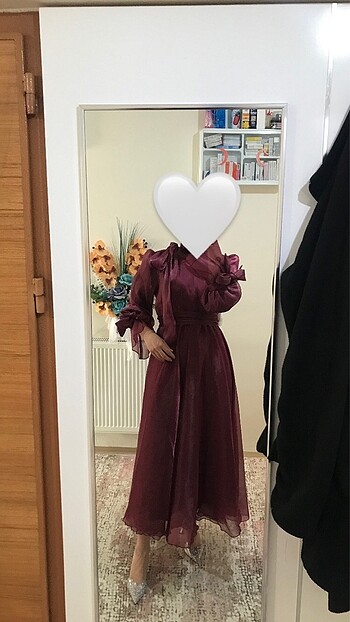 m Beden bordo Renk Elbise