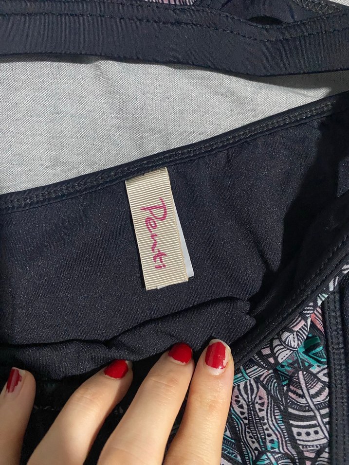 Fermuarlı Baskılı Mini Bikini Üstü - Görsel 3