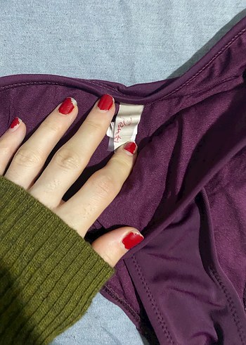 Mor Fırfırlı İpli Bikini Takımı - Görsel 4