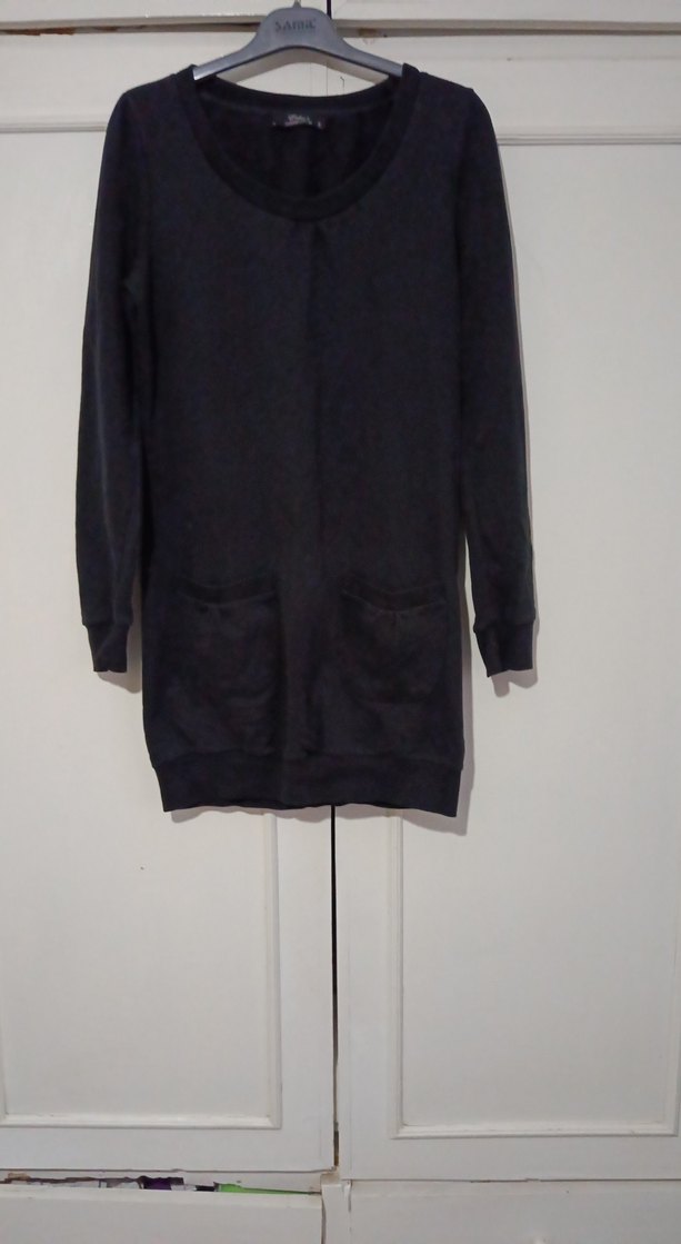 Siyah Hamile Midi Sweatshirt - Görsel 2