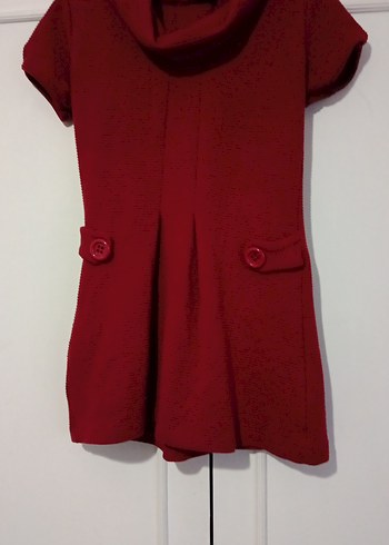 Bordo Yünlü Düğmeli Hamile Tunik - Görsel 2