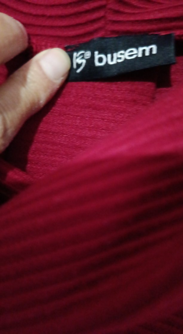 Bordo Yünlü Düğmeli Hamile Tunik - Görsel 3