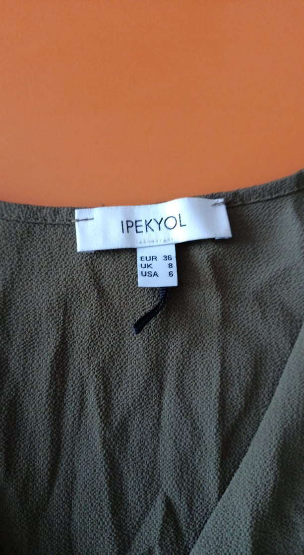 Kadın V Yaka Salaş Keten Bluz - Görsel 2