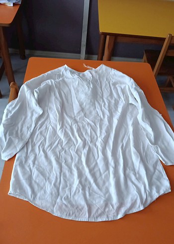 Kadın Beyaz Keten Salaş Gömlek - Görsel 5