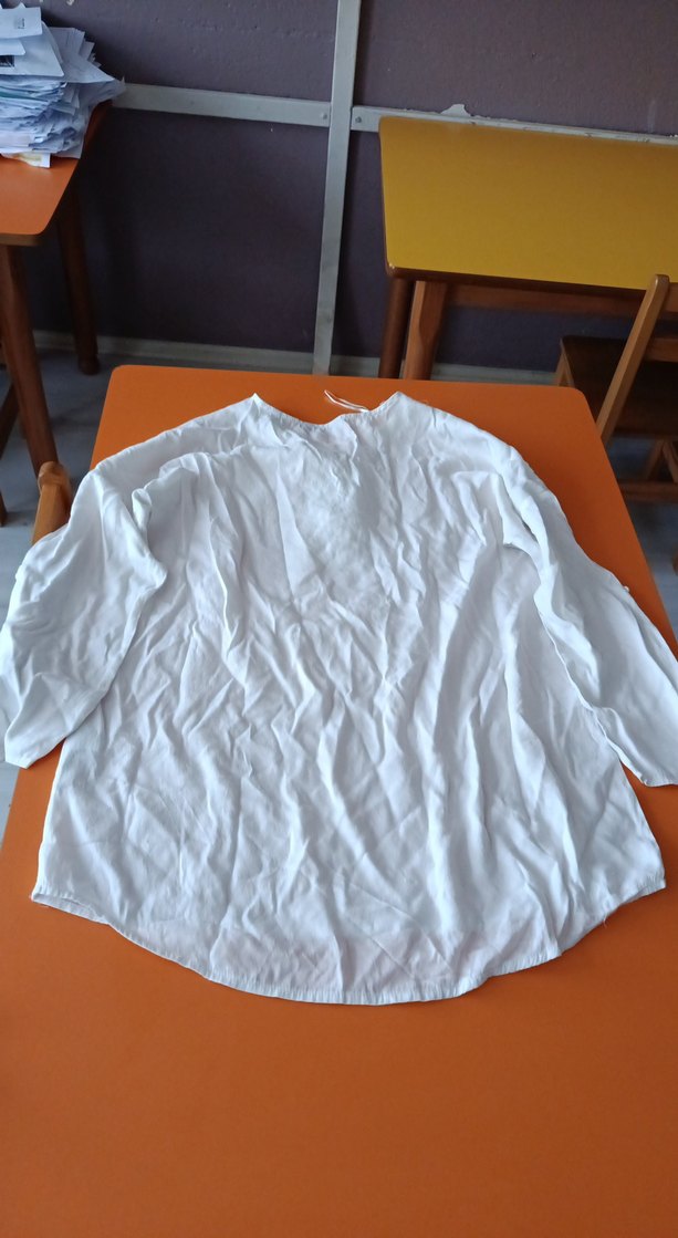 Kadın Beyaz Keten Salaş Gömlek - Görsel 5