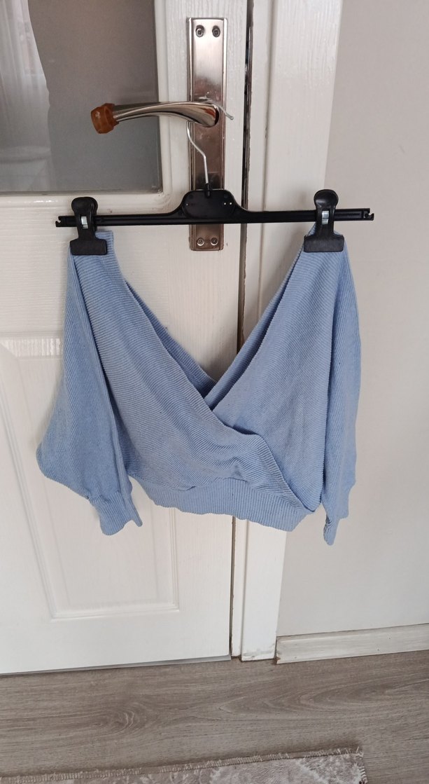 Mavi Kısa Kesim Kadın Bralet - Görsel 4