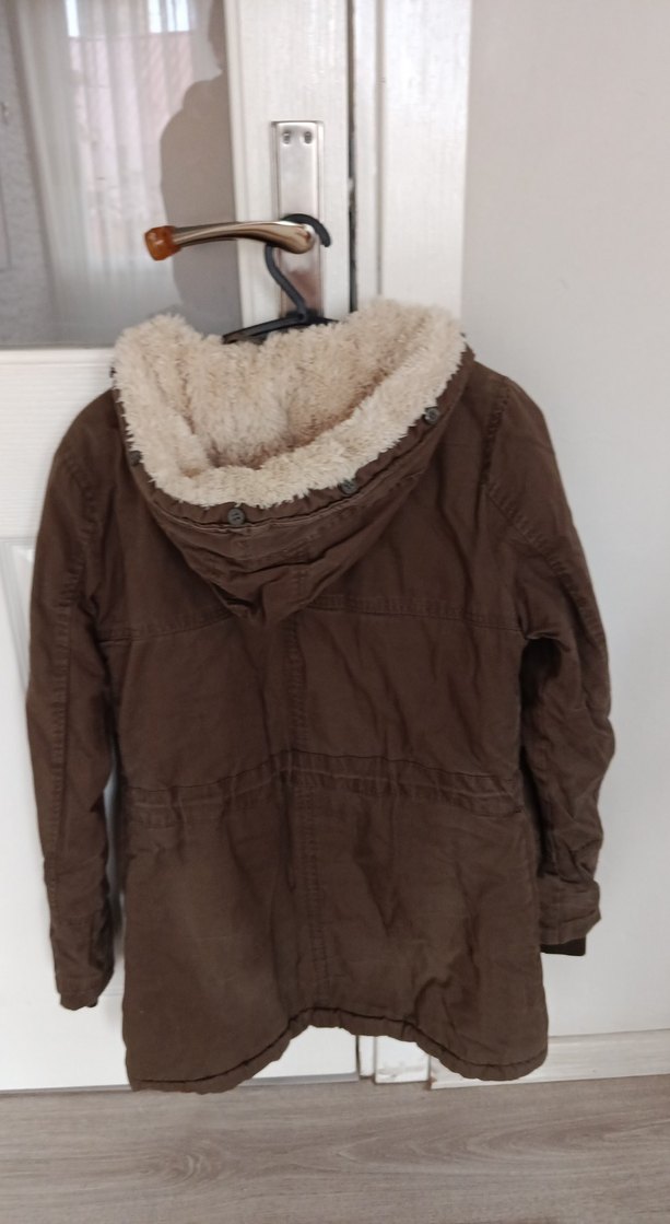 Düğmeli Kahverengi Süet Midi Kadın Ceket - Görsel 4