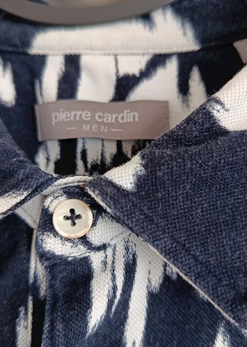 ErkekLacivert Beyaz Batik Desenli Kısa Kollu Gömlek - Görsel 3