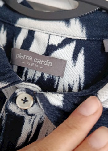 ErkekLacivert Beyaz Batik Desenli Kısa Kollu Gömlek - Görsel 4