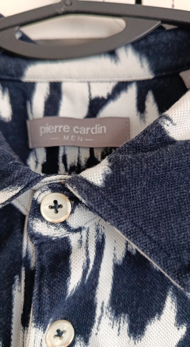 ErkekLacivert Beyaz Batik Desenli Kısa Kollu Gömlek - Görsel 3