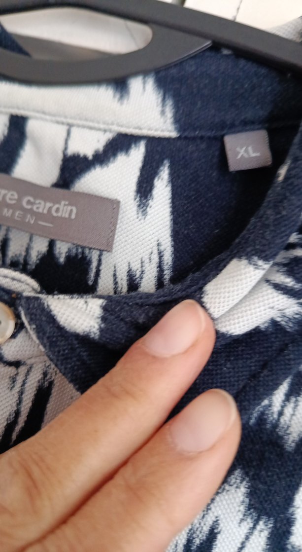 ErkekLacivert Beyaz Batik Desenli Kısa Kollu Gömlek - Görsel 5