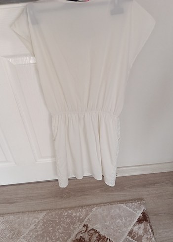 Beyaz Dantel Detaylı Hamile Tunik - Görsel 4