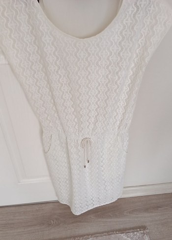 Beyaz Dantel Detaylı Hamile Tunik - Görsel 2