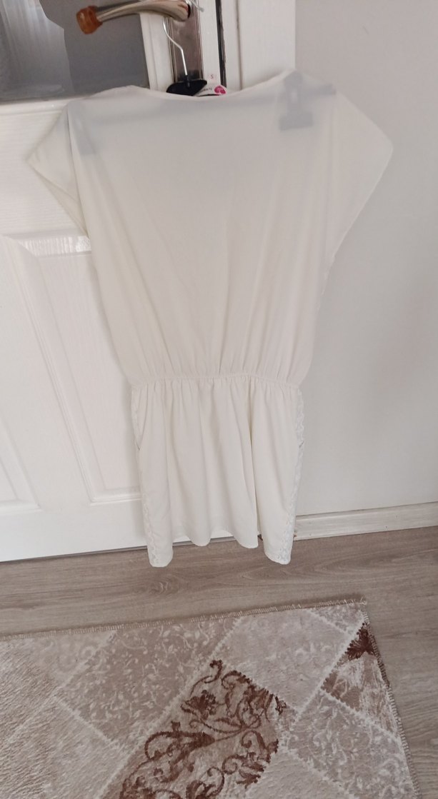 Beyaz Dantel Detaylı Hamile Tunik - Görsel 4