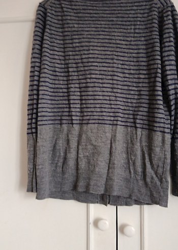 Düğmeli Gri Uzun Kollu Kadın Hırka - Görsel 4