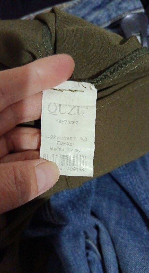 Kemerli  haki  renk  Kadın Pantolon Quzu. - Görsel 4