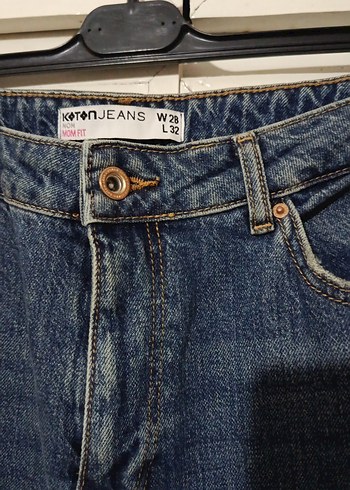 Lacivert Kadın Midi Boy Rahat Kesim Kot Pantolon - Görsel 2